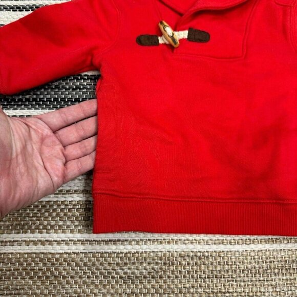 Janie And Jack Boys Sweatshirt Cozy Shawl Collar Pullover Holiday Red 3-6 Months - Picture 4 of 9